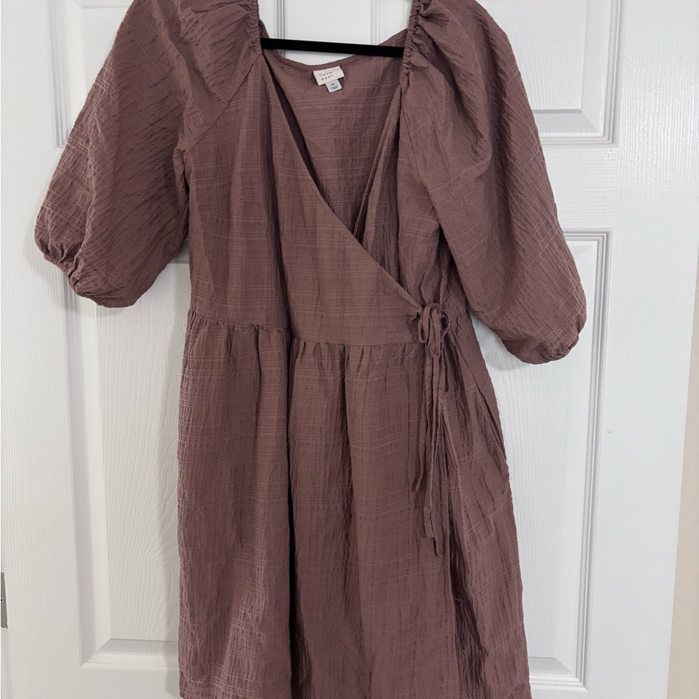 Elegant Brown Wrap Dress